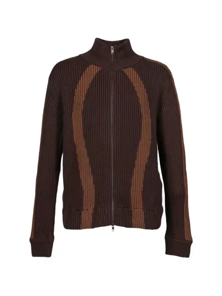Cardigan Vivamus tricotate maro