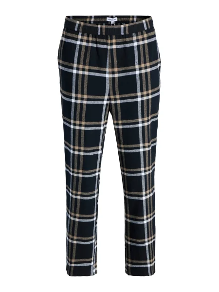 JACK & JONES Pyžamové kalhoty JACRimon světle hnědá / černá bílá