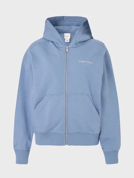Махрова толстовка Calvin Klein з автографом блакитна