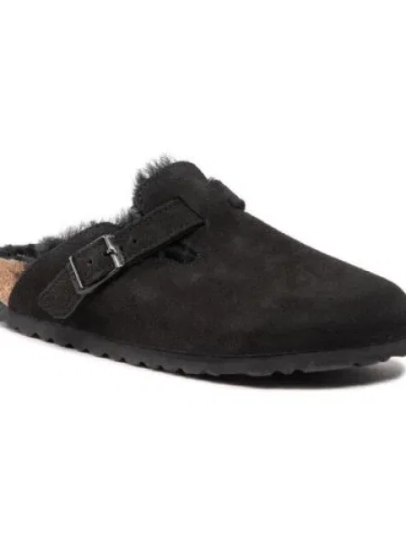Birkenstock Papucs Boston Vl/Shearling Fekete