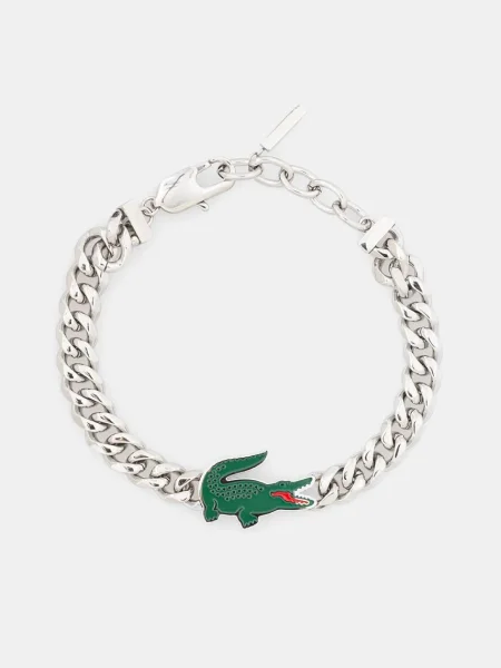 LACOSTE Karkötő zöld / piros ezüst