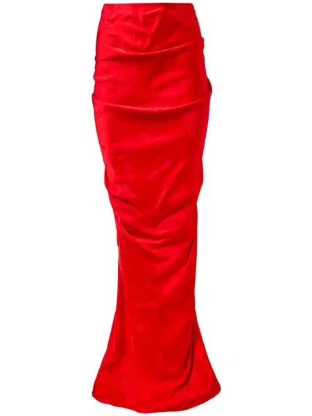 Jedwabna maksi spódnica maxi Alejandra Alonso Rojas czerwona