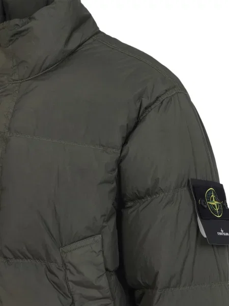 Geacă cu puf Stone Island cu strasuri verde