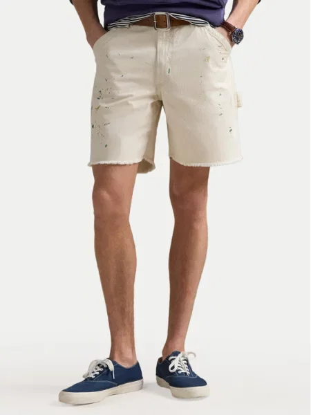 Polo Ralph Lauren Kratke hlače iz tkanine bela