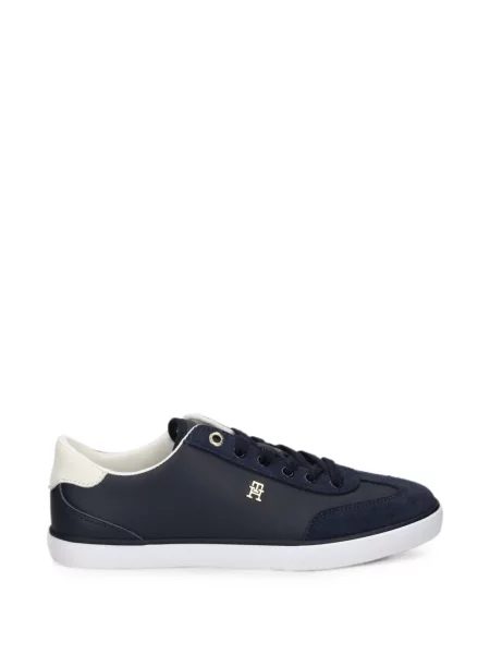 Sneakerși Tommy Hilfiger din piele de căprioară cu autograf albastru