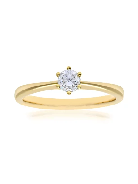 DIAMANT LETERNEL Prsten Verlobungsring aus Gelbgold mit 18 Karat Diamant zlatá