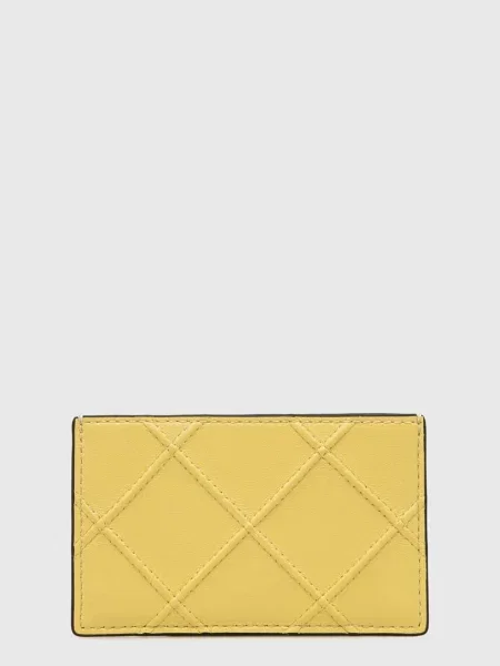 Bőr pénztárca Tory Burch sárga