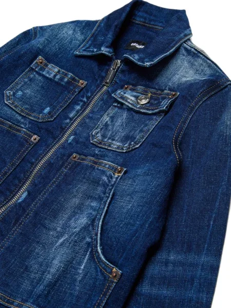 Kurtka jeansowa dziecięca Dsquared2 niebieska