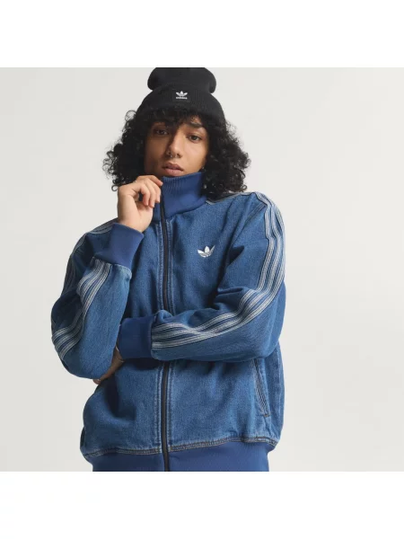Džínová bunda Adidas modrá