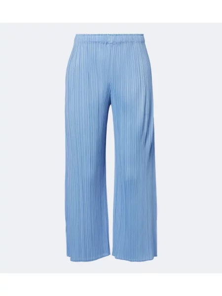 Pantaloni Pleats Please Issey Miyake albastru