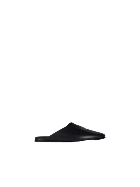 Klapki mules Givenchy skórzane z logo czarne