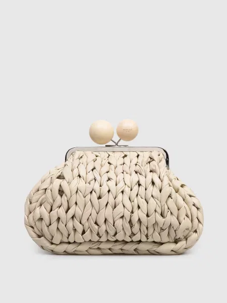 Шкіряна сумка кольору айворі Pasticcino Max Mara Weekend бежева