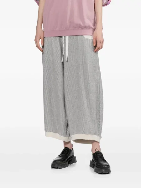 Pantaloni Tsumori Chisato tricotate alergare cu cordon gri