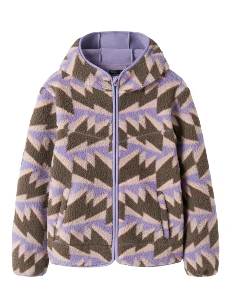 NAME IT Jachetă fleece NKFMavi deschis / maro / mov lavandă bej