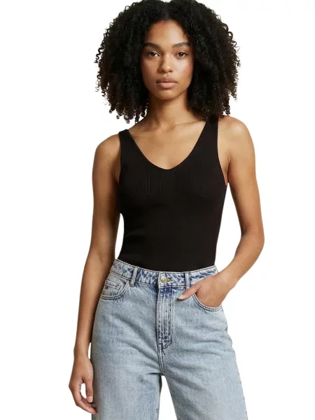 Top Jacqueline De Yong bez ramiączek czarny