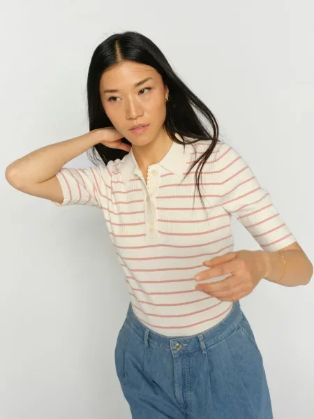 MOS MOSH koszula z dzianiny z jedwabiem Kobiety Sztuczne włókno w S beżowy