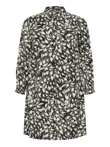 KAFFE CURVE Rochie tip bluză Jamia negru alb