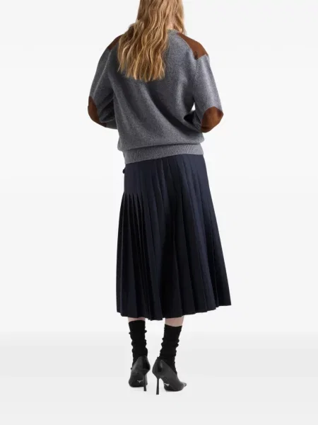 Cardigan Prada din piele de căprioară gri