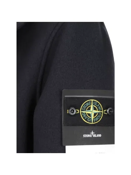 Płaszcz Stone Island wełniany z kamieniami niebieski