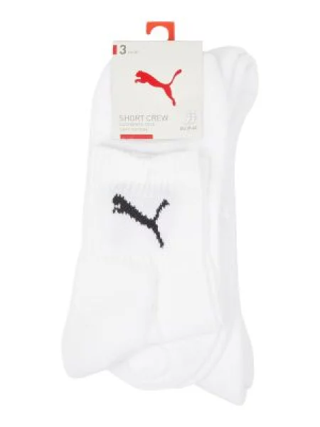 Skarpety z detalem z logo w zestawie 3 szt. model ‘SHORT CREW’ Puma czarne