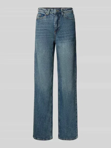 Jeansy z wysokim stanem z mieszanki bawełny model ‘TESSA’ Vero Moda niebieskie