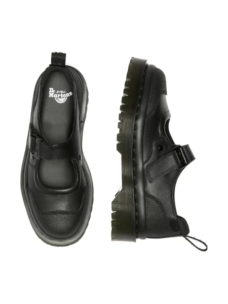 Кожаные балетки Dr. Martens на платформе черные