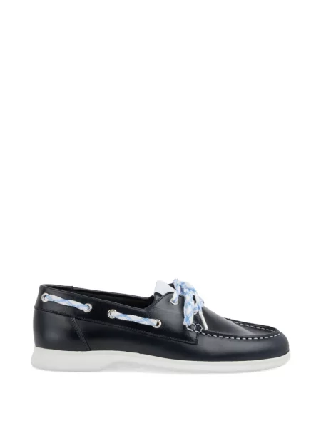 Loafersy Marccain sznurowane koronkowe niebieskie