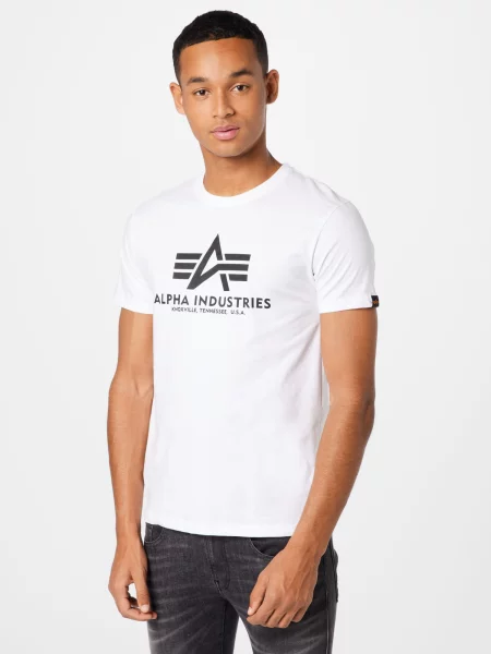 ALPHA INDUSTRIES Tricou negru alb