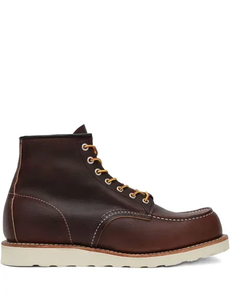 Botine Red Wing Shoes cu șireturi din dantelă roșu