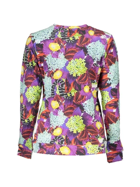 Pulover Cavalli Class cu model floral cu imagine violet