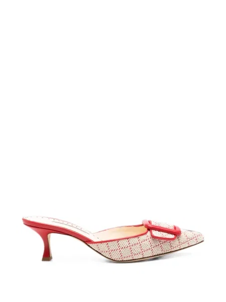 Papuci tip mules Manolo Blahnik cu cataramă