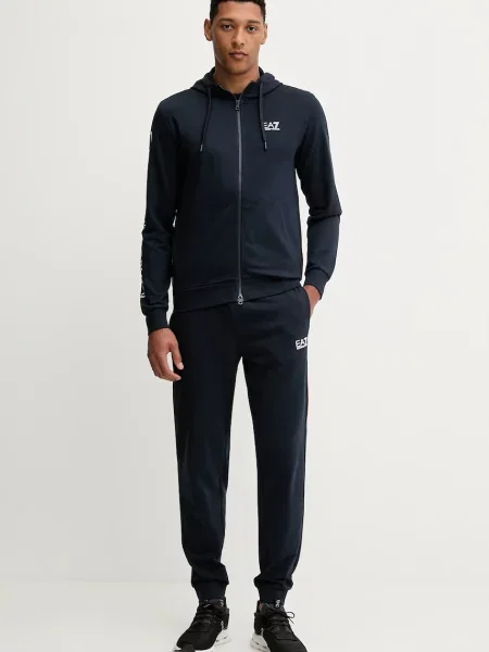 Emporio Armani t-shirt z nadrukiem granatowy