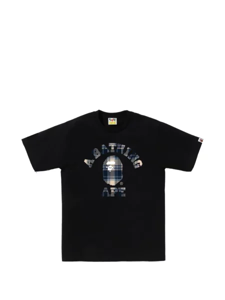 Tricou A Bathing Ape® în carouri cu imagine negru