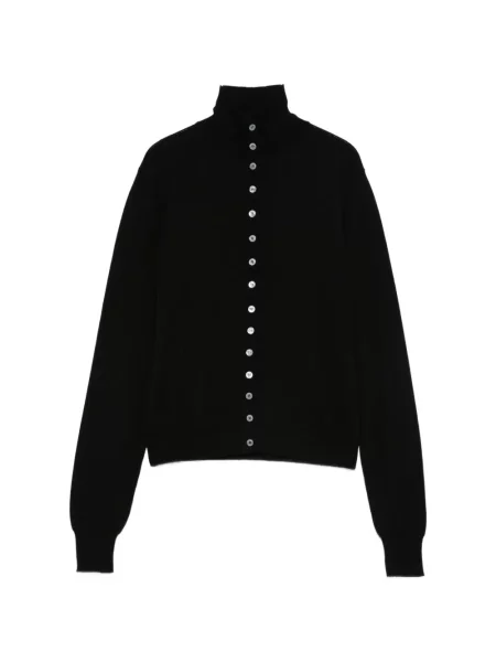 Pulover cu guler înalt cardigan Moschino negru