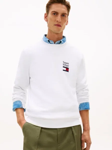 Tommy Hilfiger Bluza Mężczyźni jednolity M biały
