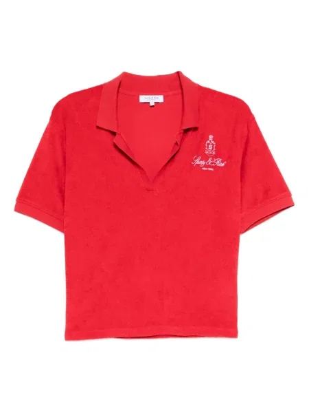 Polo Sporty & Rich din material terry roșu