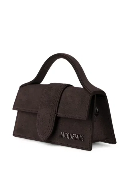 Geantă shopper Jacquemus din piele de căprioară maro