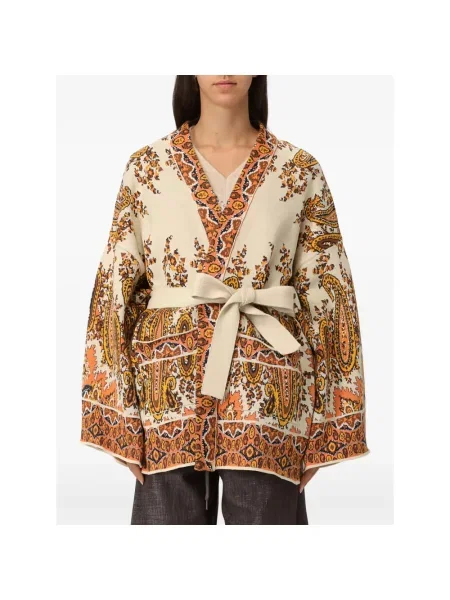 Wielobarwność kardigan Etro z nadrukiem z wzorem paisley