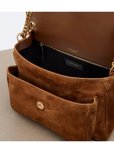 Geantă Saint Laurent din piele de căprioară bej