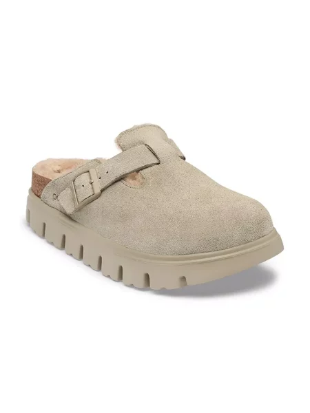 Σκαρπινια Birkenstock σουέντ chunky μπεζ
