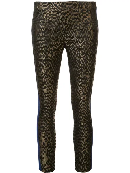 Pantaloni Haider Ackermann cu dungi din jacard verde