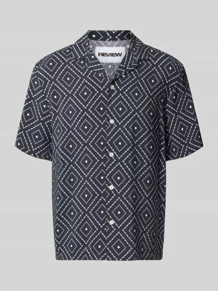 Koszula o kroju modern fit z mieszanki z kołnierzem z połami Review