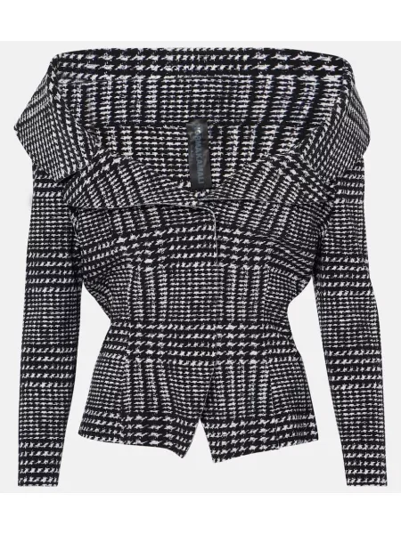 Kockovaná bunda Norma Kamali zelená