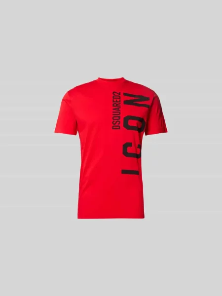 T-shirt o kroju Slim Fit z czystej bawełny Dsquared2 czerwona