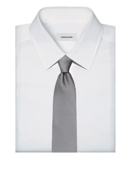 Cravată Ferragamo din satin gri