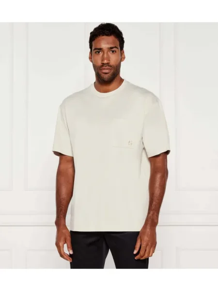 BOSS BLACK Tricou C-Tames | mercerizat negru