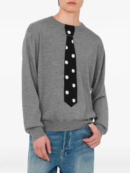 Puntíkatá kravata Moschino šedá