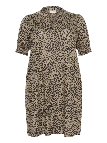 KAFFE CURVE Rochie Beathea șampanie negru