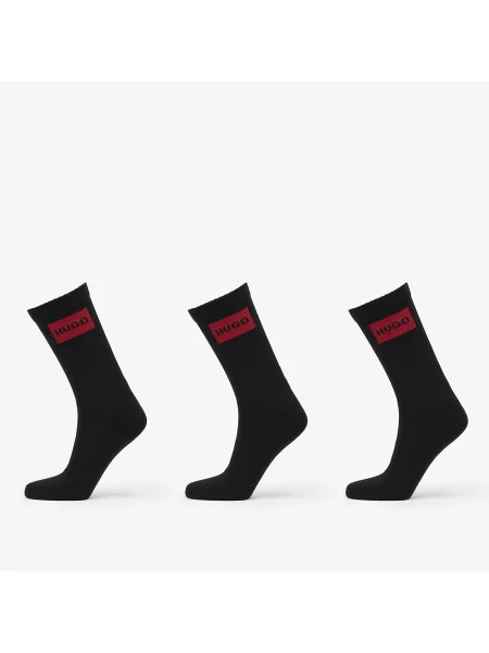 Ponožky Hugo Boss Qs Rib Label Cc Black černé