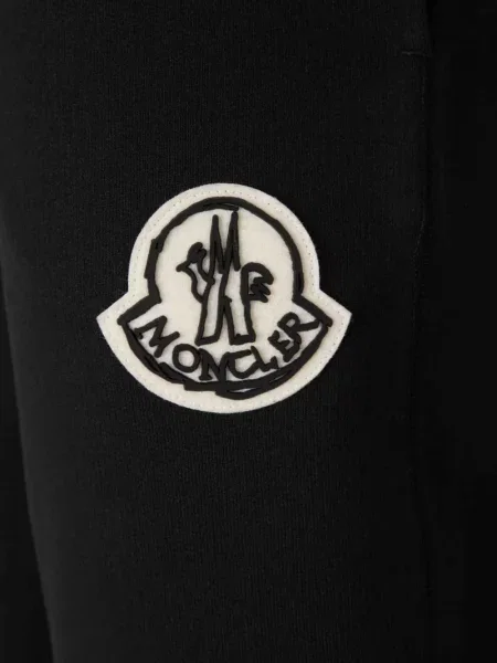 Běžecké kalhoty Moncler s autogramem černé